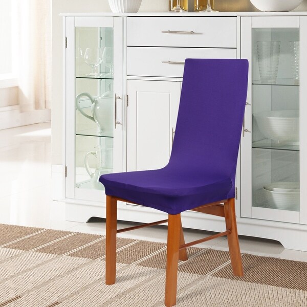 Purple dining chair covers deals