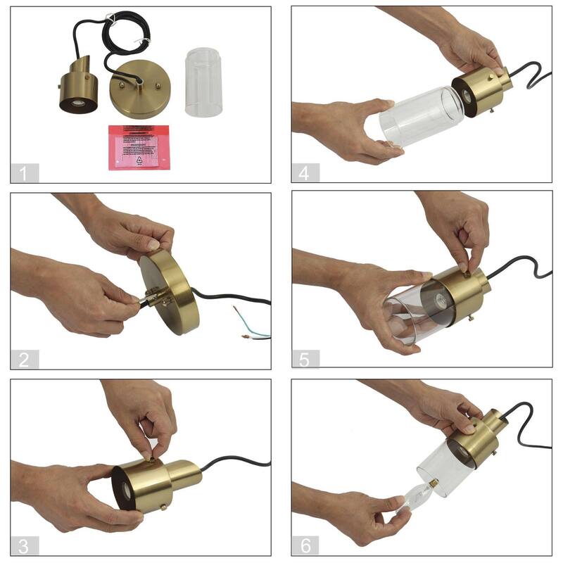 Mid-Century Modern 1-Light Gold Hanging Pendant Lights Cylinder Glass Kitchen Island Lights - 3"L
