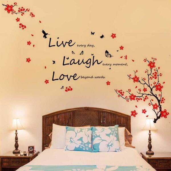 Walplus Wall Sticker Blossom Vivid Live Laugh Love Quote Home Decor Overstock 32007199