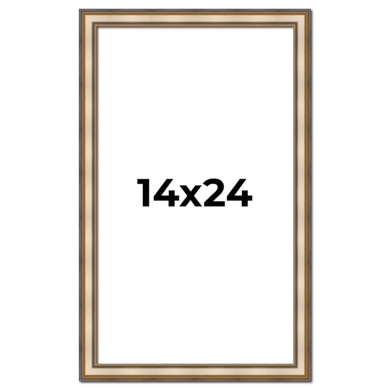 14x24 Frame Gold Solid Wood Shadow Box Width 1.5 Inches | Interior Frame Depth 2 3/8 Inches