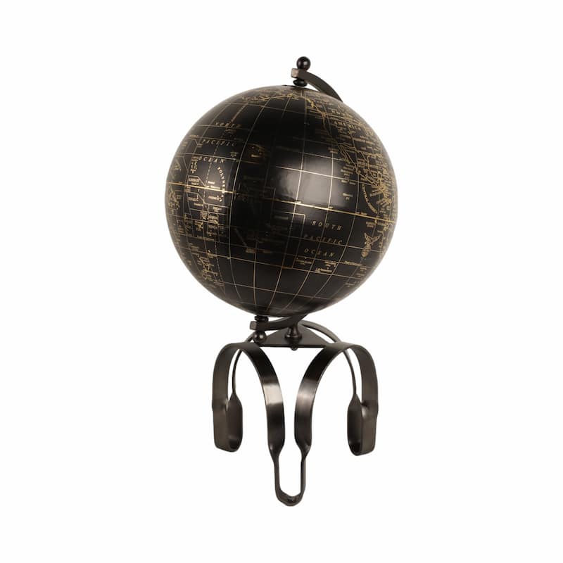 Modern Globe Sculpture with Unique Metal Stand for Home Decor