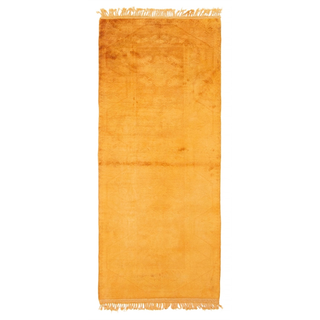 ECARPETGALLERY Hand-knotted Color Transition Gold Wool Rug - 2'8 x 6'0