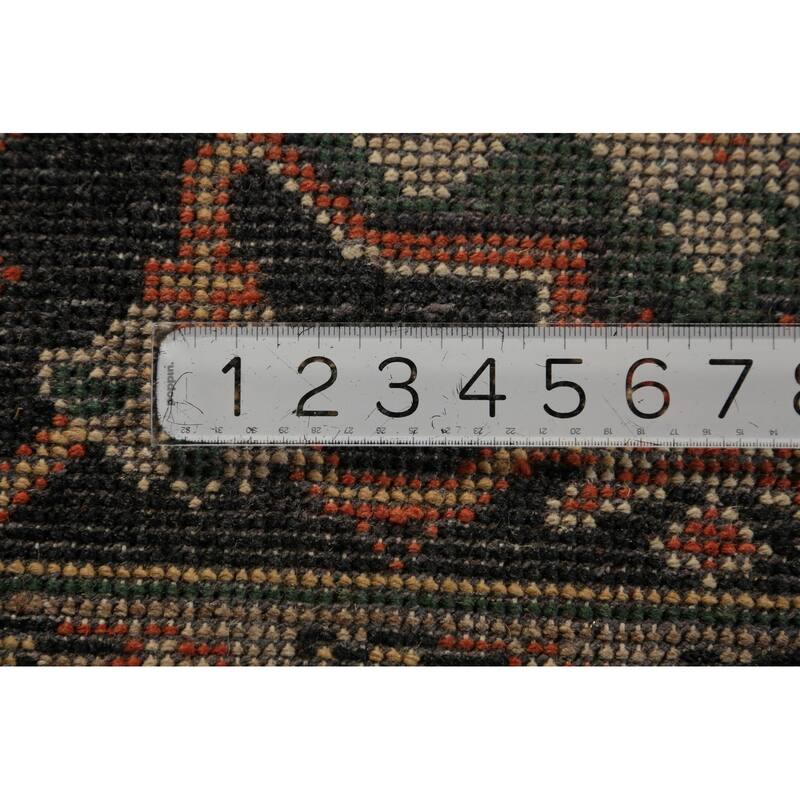 Geometric Heriz Serapi Indian Area Rug Handmade Orange Wool Carpet - 8'9"x 11'10"