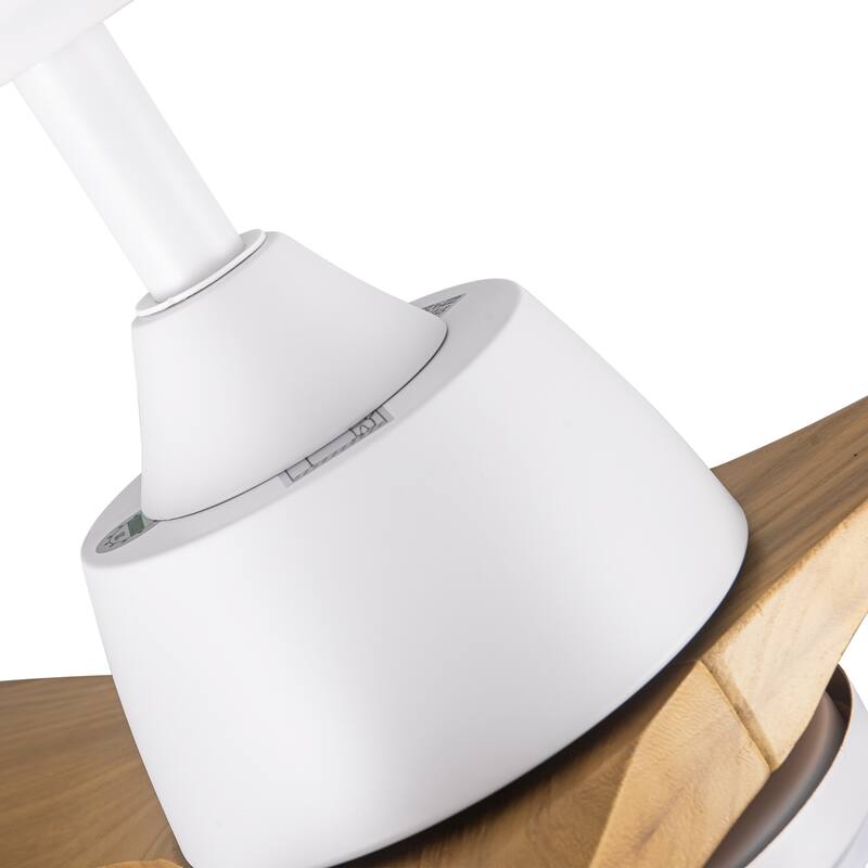 Whisper-Quiet Motor Wooden Ceiling Fan with Light and Remote, 6-Speed Reversible DC Motor, 3-Color Light Settings