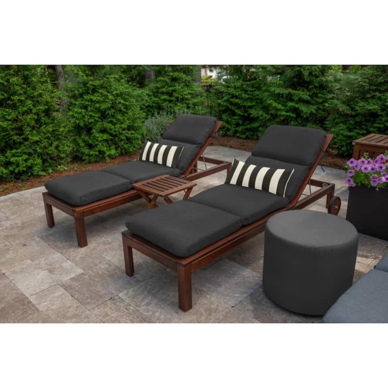 Sunbrella Stripe Fabric 1-Piece Indoor/Outdoor Lumbar Pillow, 22"W x 9"L, Maxim Classic - 22"W x 9"L