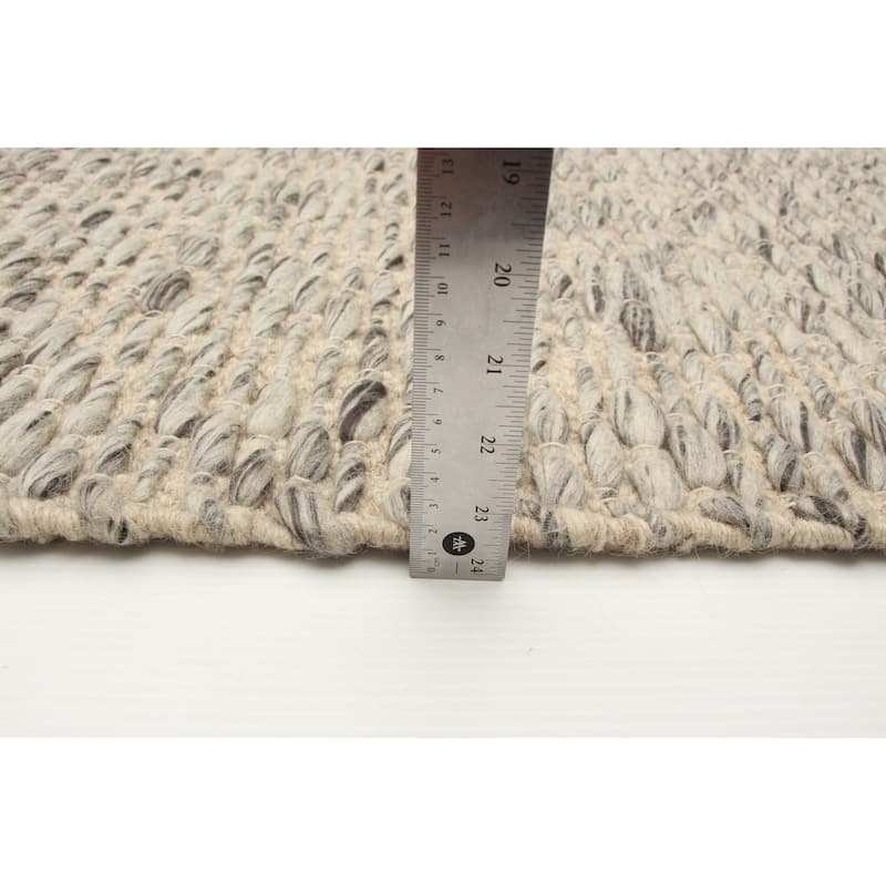 ECARPETGALLERY Braid weave Sienna Khaki Wool Rug - 5'4 x 7'7