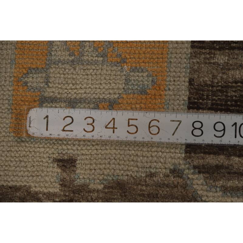 Hand Knotted Oriental 100% Wool Carpet Transitional All-Over Beige & Ivories Oushak Area Rug - 11' 11'' X 8' 8''