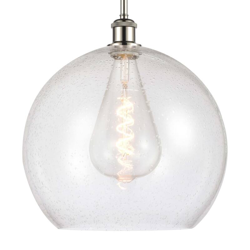 Innovations Lighting 516-1S-17-14 Athens Pendant Athens 14" Wide - Polished Nickel / Seedy
