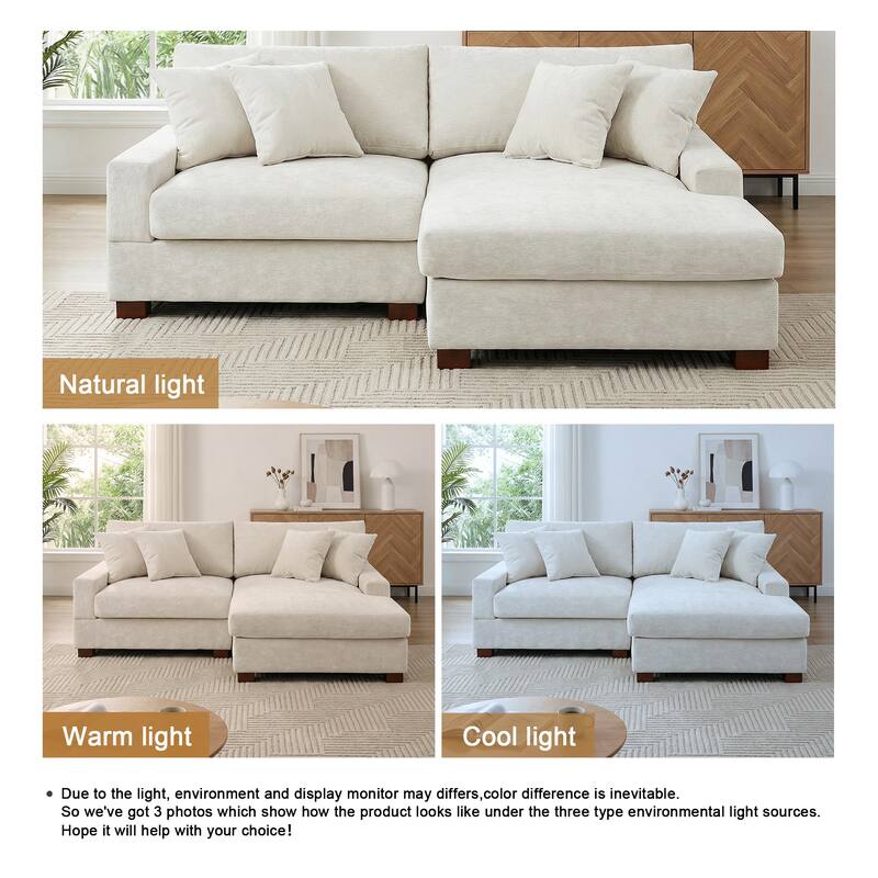 Oversized Modern Chenille Modular Sectional Sofa with Chaise