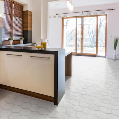 Merola Tile Matter Hex Bone 7-7/8" x 9" Porcelain Floor and Wall Tile