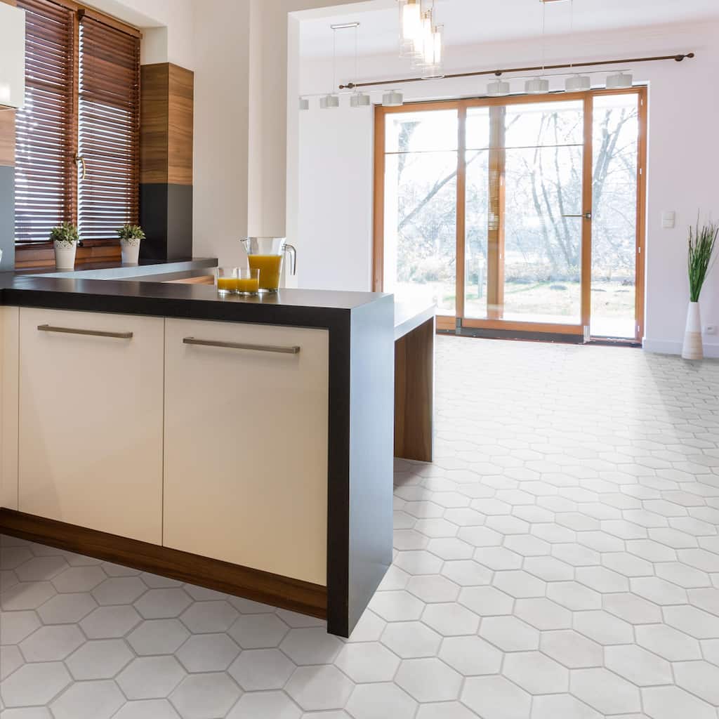 Merola Tile Matter Hex Bone 7-7/8" x 9" Porcelain Floor and Wall Tile