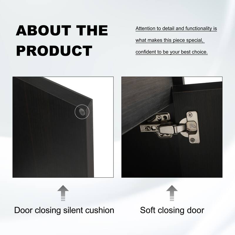 BNK 16"/20"/24"/30"/36" Single Sink Bathroom Vanity with Soft Close Door and Shelf