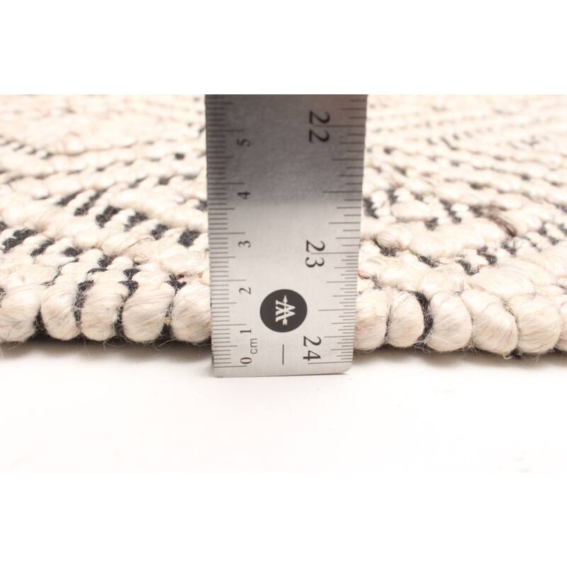 ECARPETGALLERY Braid weave Sienna Beige Wool Rug - 5'3 x 7'6