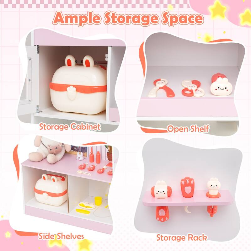 Gymax Kids Doctor Play Set w/Faucet Sink ECG Monitor Body Parts