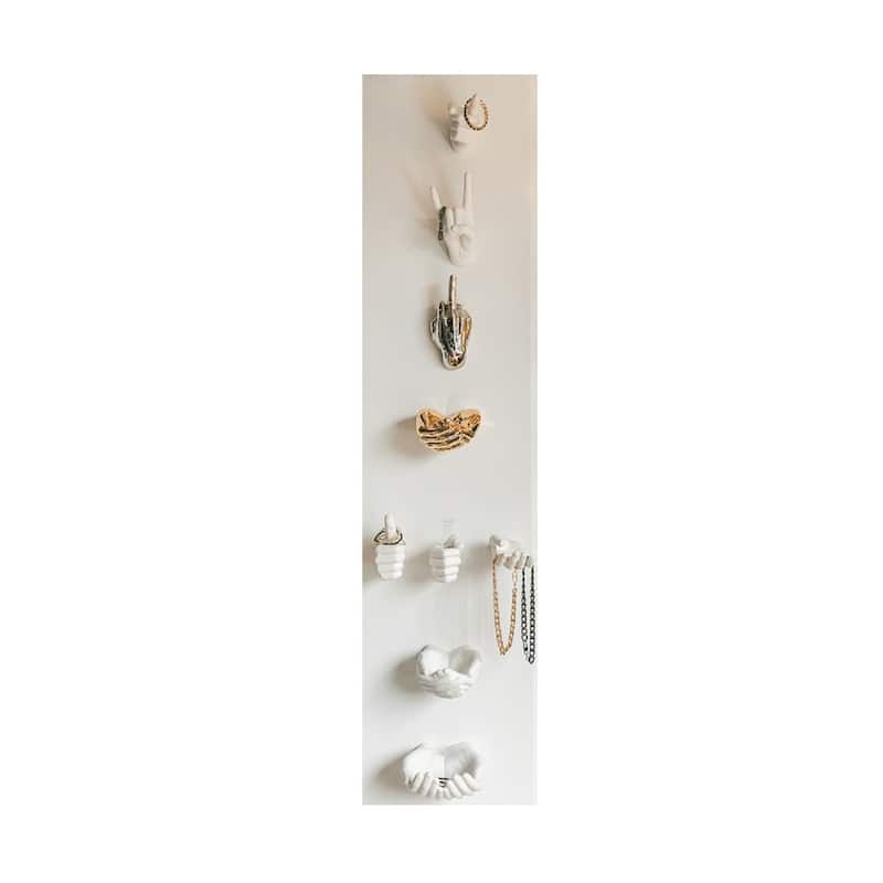 Interior Illusions Plus Silver Peace Hand Wall Mount - 9" tall