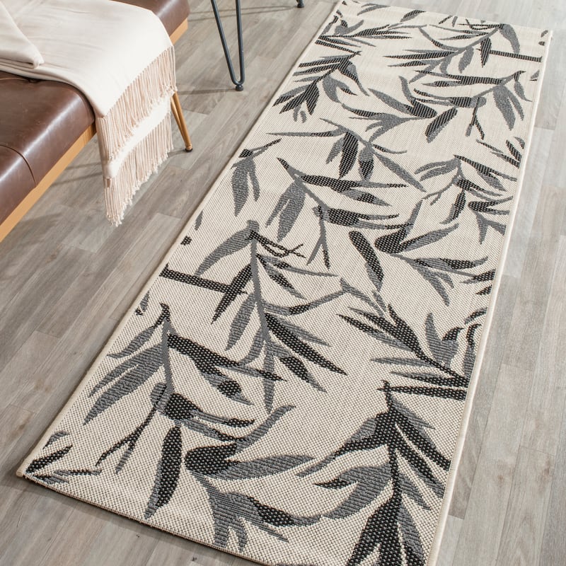 SAFAVIEH Courtyard Erminia Indoor/ Outdoor Waterproof Patio Backyard Rug - 2'3" x 6'7" Runner - Beige/Anthracite