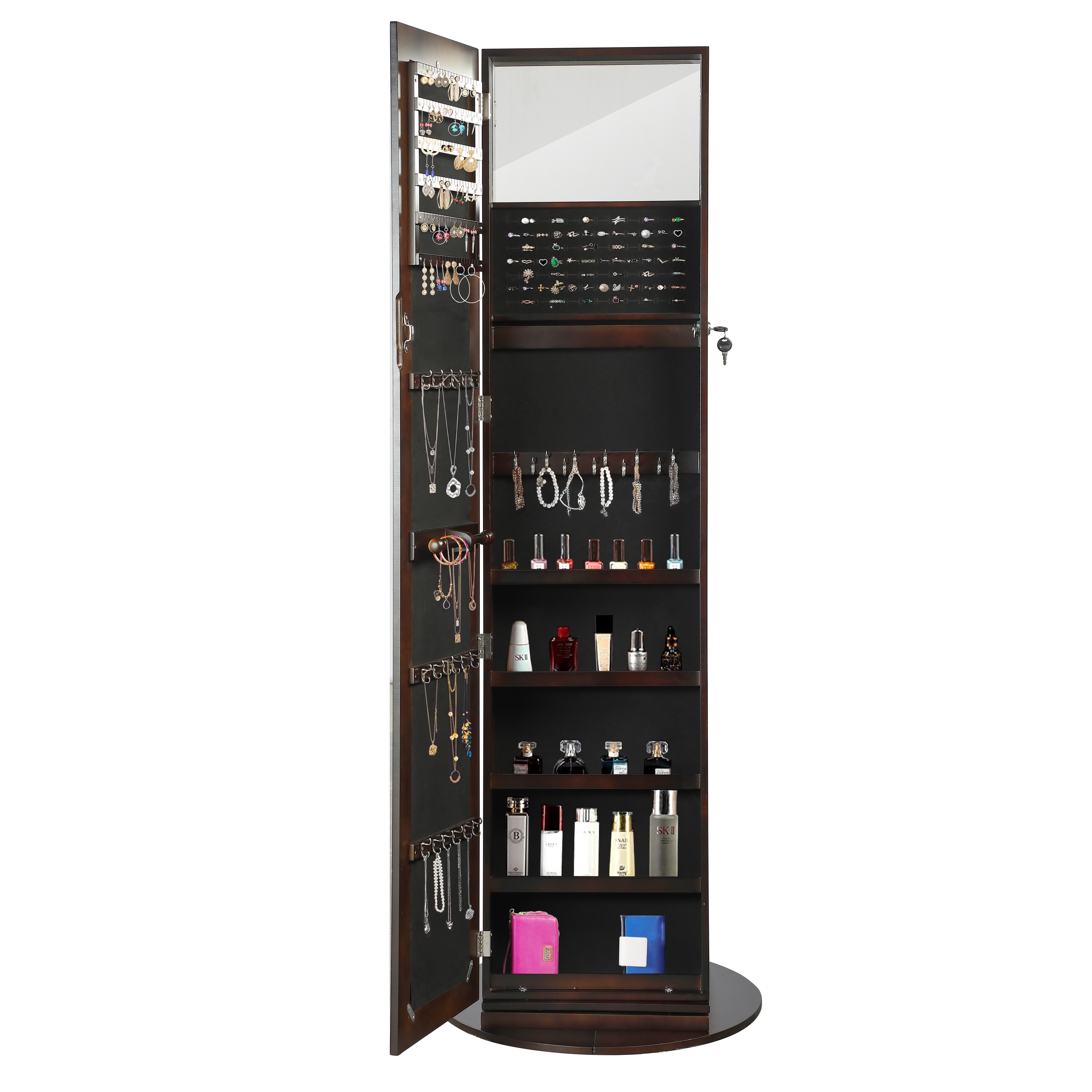 Hives and Honey Lola Walnut Standing Cheval Jewelry Mirror