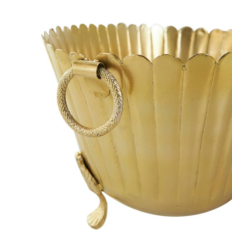 Gold Metal Indoor Outdoor Planter (Set of 2)