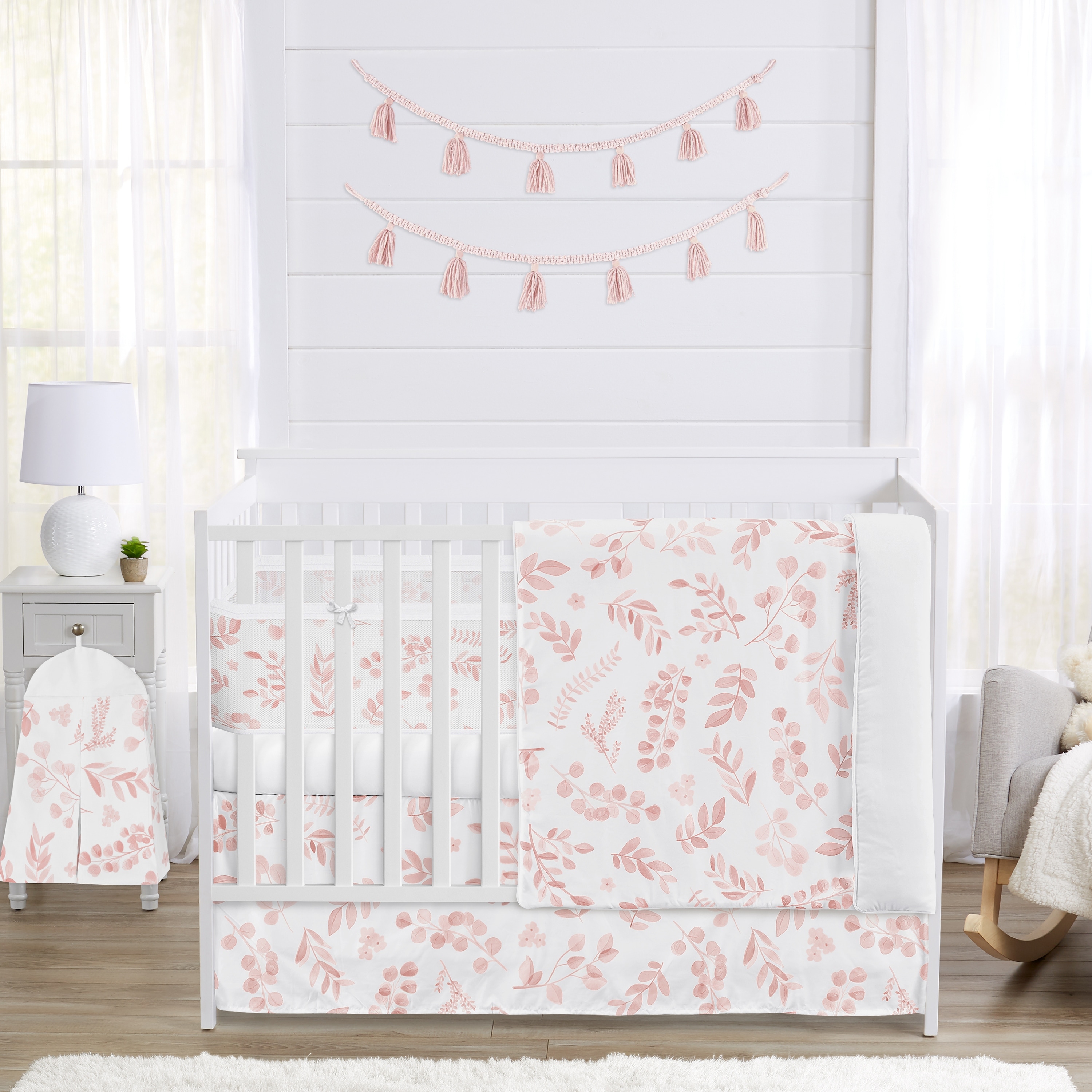 Sweet Jojo Designs Vintage Floral Blue Yellow Girl 6pc Crib Bedding + BreathableBaby Breathable Mesh Liner Bohemian