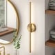 preview thumbnail 90 of 119, 1-Light Black/ Gold/ Nickel Modern Long Linear Strip Wall Sconce Dimmable LED Bathroom Vanity Light