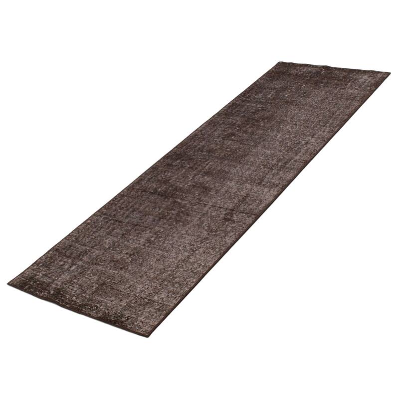 ECARPETGALLERY Hand-knotted Color Transition Black Wool Rug - 2'11 x 9'5