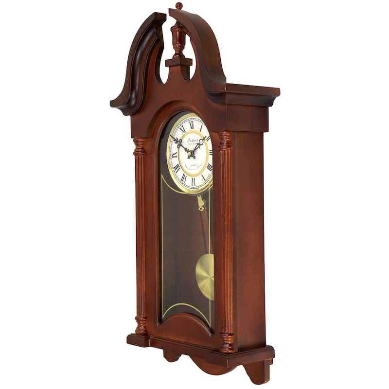Bedford Clock Collection Delphine 27 In Mahogany Pendulum Wall Clock - 27 in