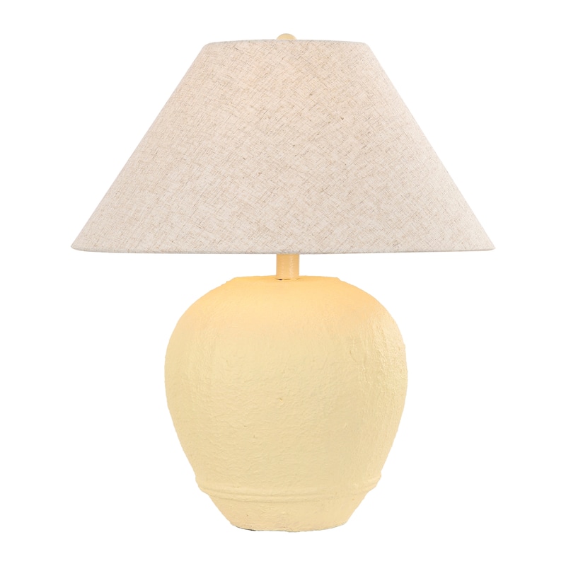 21.6" Modern Ceramic Table Lamp With Linen Shade for Living Room Bedroom