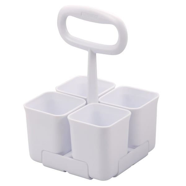 Stanley Removable 4 Cup Office Supplies Organizer Caddy for Scissors, Pens, and Desk Essentials, White