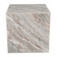 preview thumbnail 9 of 32, Felix Minimalist Marble Cube End Table, Stone Square Block Side Table, Solid Living Room Accent Pedestal