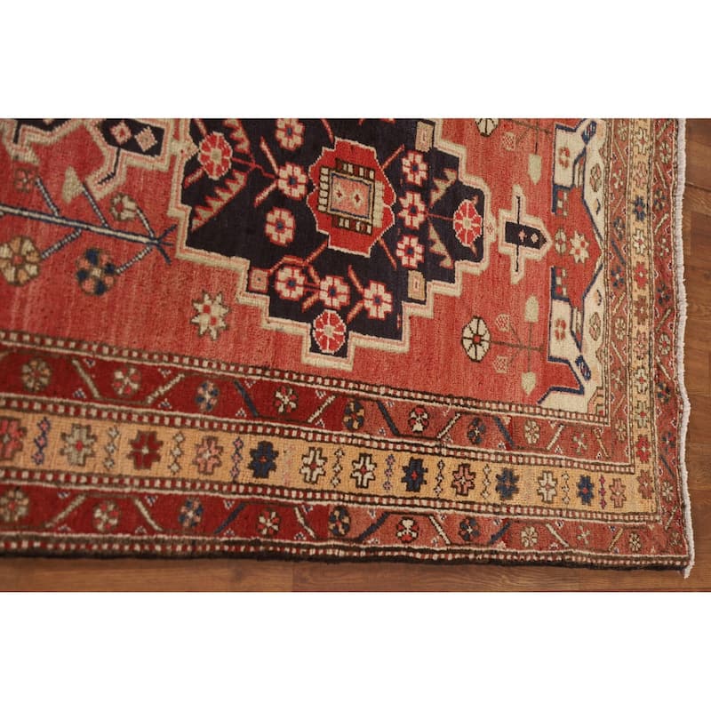 Vegetable Dye Meshkin Persian Runner Rug Hand-knotted Wool Carpet - 3'4"x 10'7"