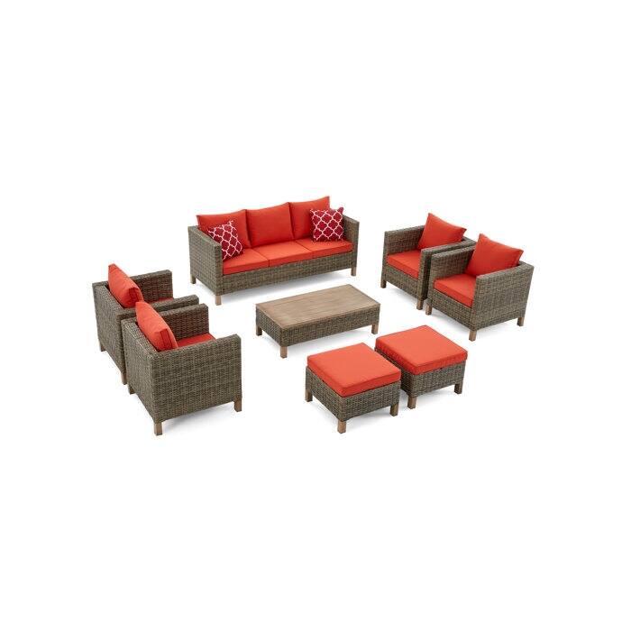 8 Piece Sectional Seating Group with Cushions