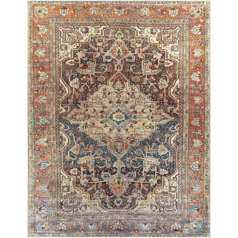 Livabliss Amelie Updated Traditional Medallion Washable Area Rug