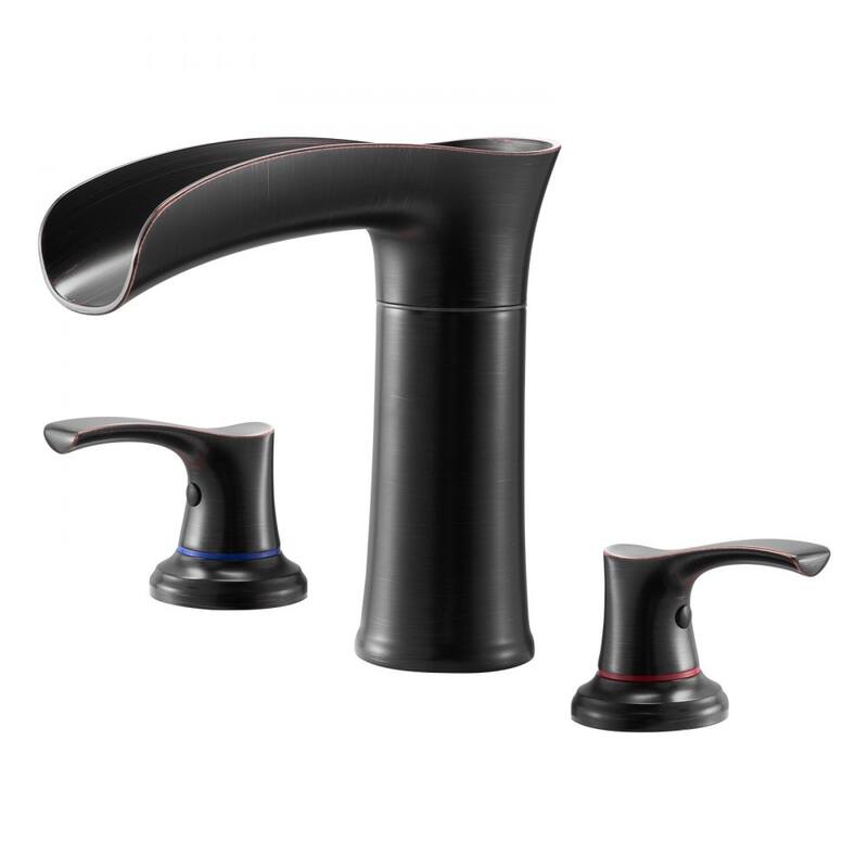 Oil-Rubbed Bronze Deck Mount Roman Tub Faucet with Dual-Handle and High-Flow 2.38 GPM - 6.30” x 2.24” x 8.86”