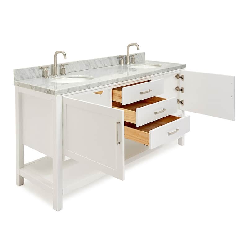 Ariel R073DCWOVO Bayhill 73" Free Standing Double Basin Vanity Set