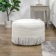 preview thumbnail 3 of 90, Yolanda Performance Fabric 25" Tufted Round Footstool Ottoman with Rope Fringe