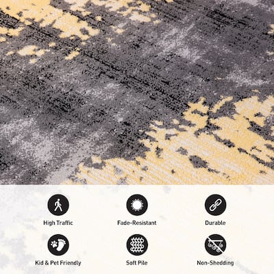 World Rug Gallery Abstract Design Distressed Blue Area Rug