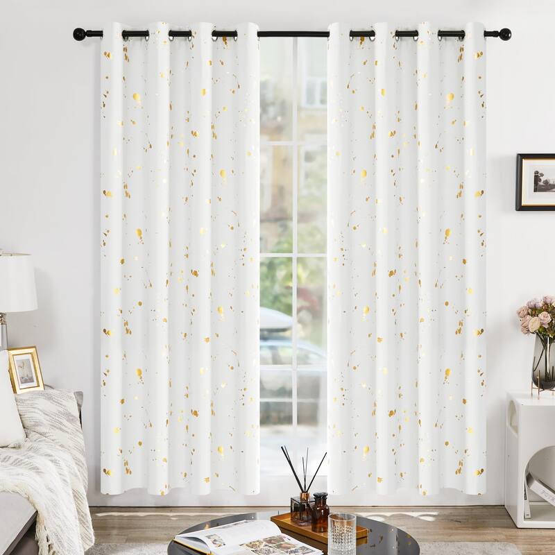 Deconovo Gold Spot Curtain Panel Pair (2 Panel)