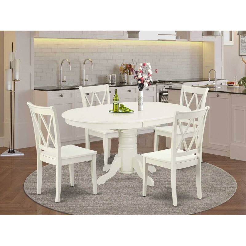 Oval Dining Table Set 5pc - Renaissance Style Table & 4 Chairs - Elegant Dining Room Furniture