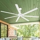 preview thumbnail 2 of 24, 84" Industrial Aluminum Warehouse Black Extra Large Ceiling Fan with Remote - 84" Big Ceiling Fan