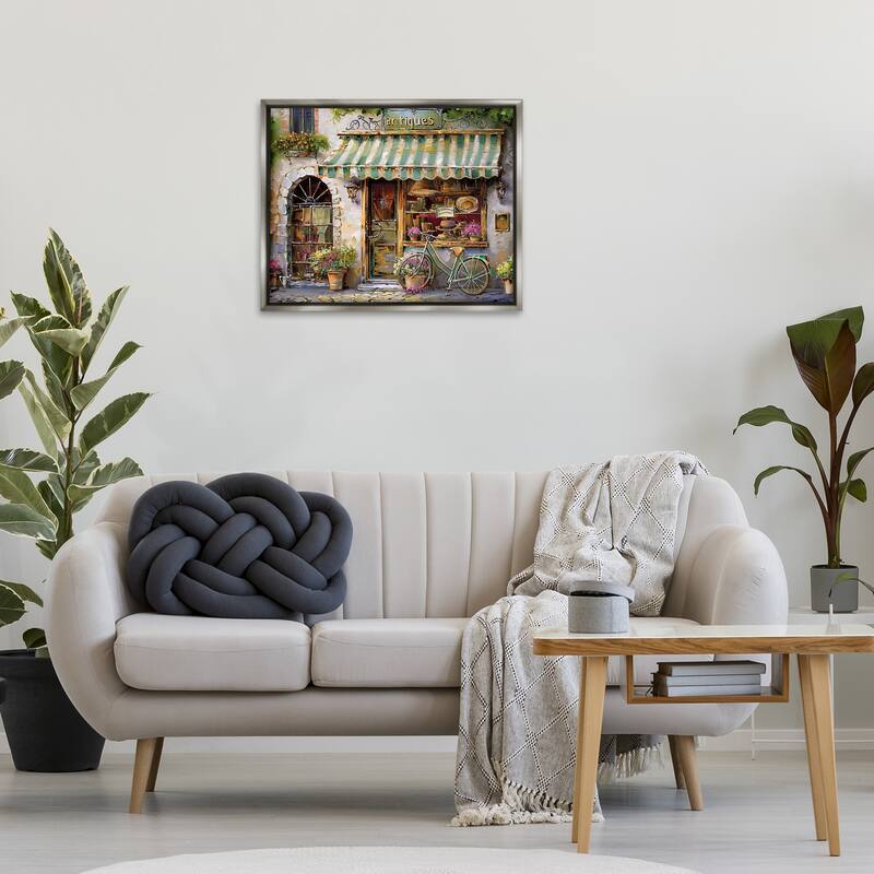 Stupell Charming Antique Shop Framed Floater Canvas Wall Art Design By Arlington Prints