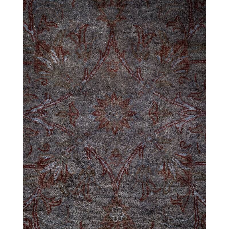 Overton Hand Knotted Wool Vintage Inspired Modern Contemporary Overdyed Gray Area Rug - 8' 1" x 10' 1"