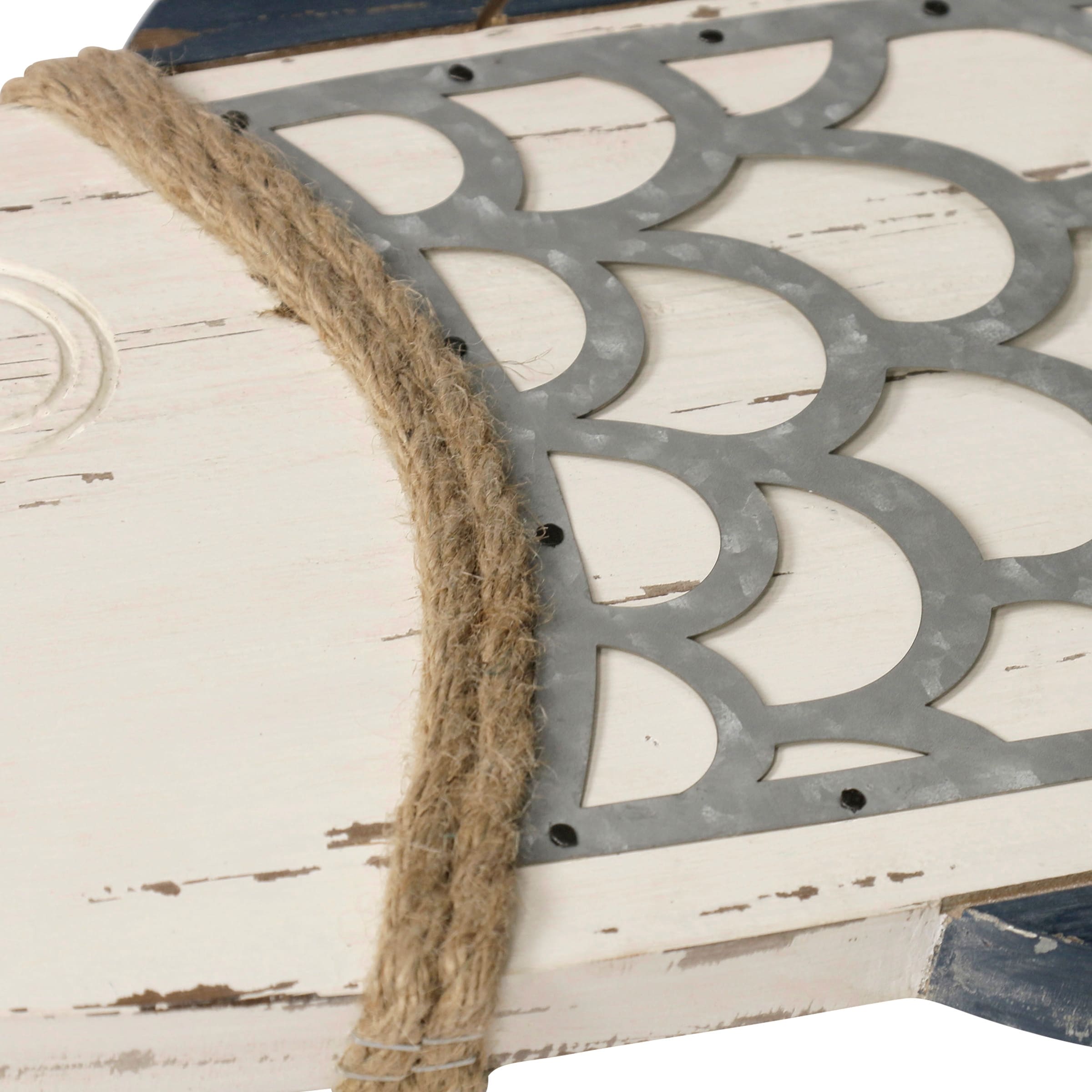 Shop Couple Fish Dark Blue And White Wood Wall Decor Set Of 2