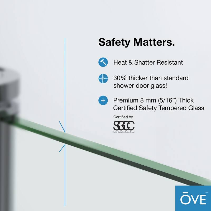 OVE Decors Bel Soft-Close Frameless Sliding Soft Close Shower Door