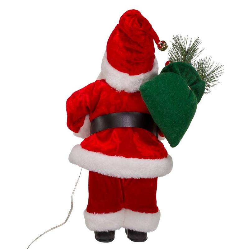 Kurt Adler 12-Inch Battery-Operated LED Lighted Santa - Multicolored