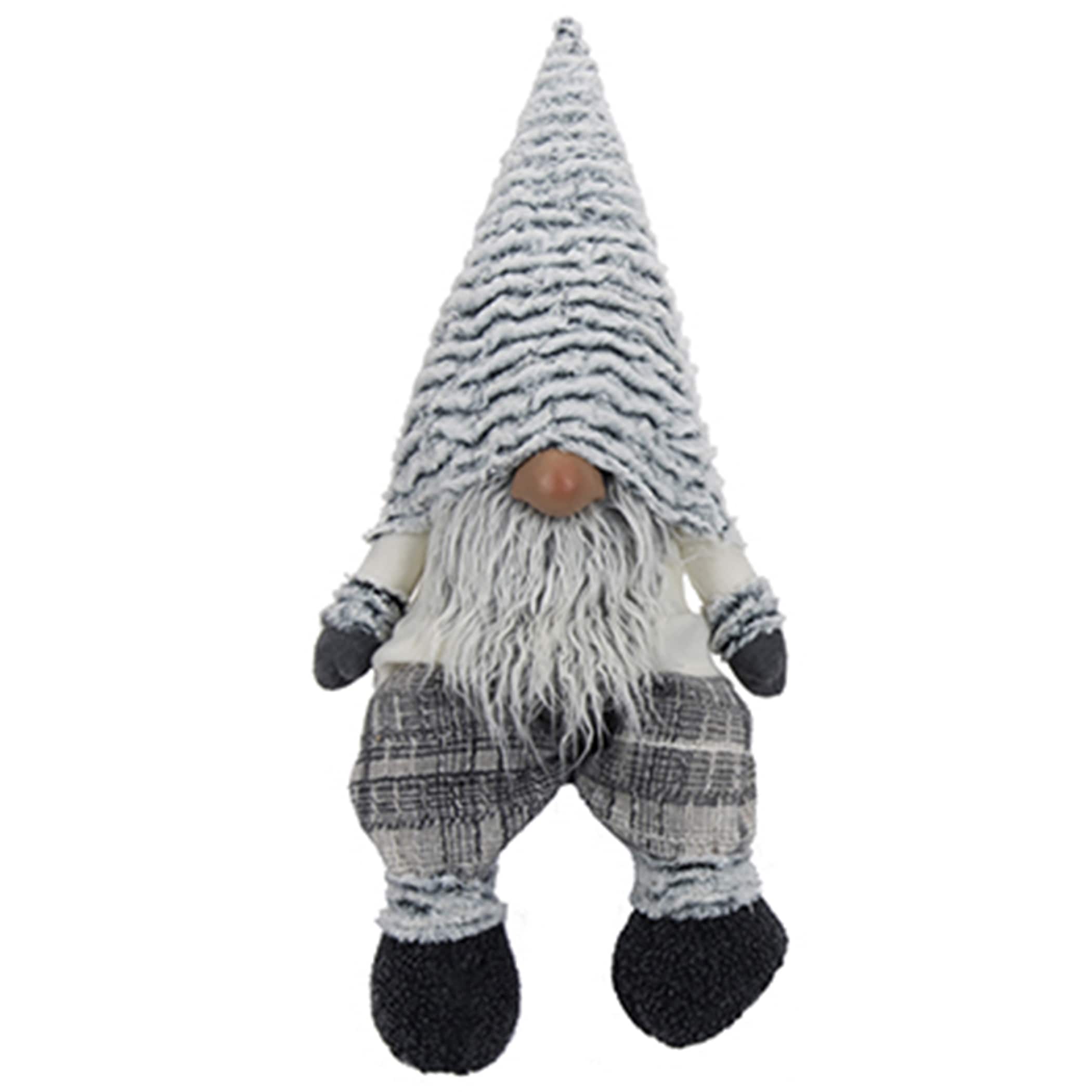 A&B Home Sitting Gnome with Faux Fur Hat