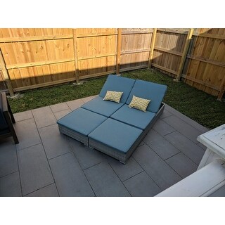 Corvus Outdoor Wicker Adjustable Chaise Lounges with Cushions (Set of 2)