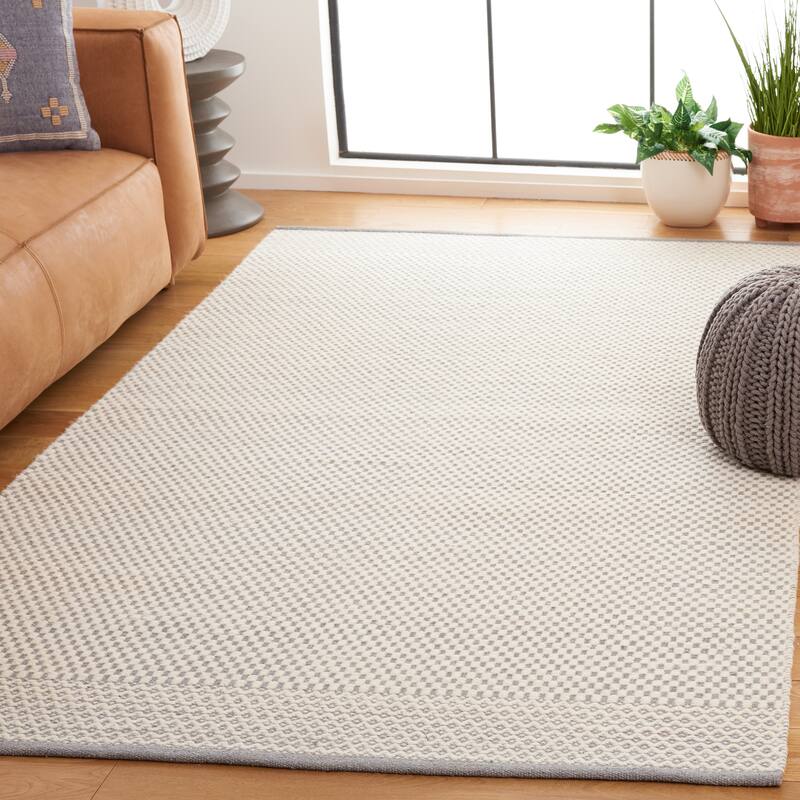 SAFAVIEH Vermont Vinnie Transitional Wool Rug - 5' x 8' - Grey/Ivory