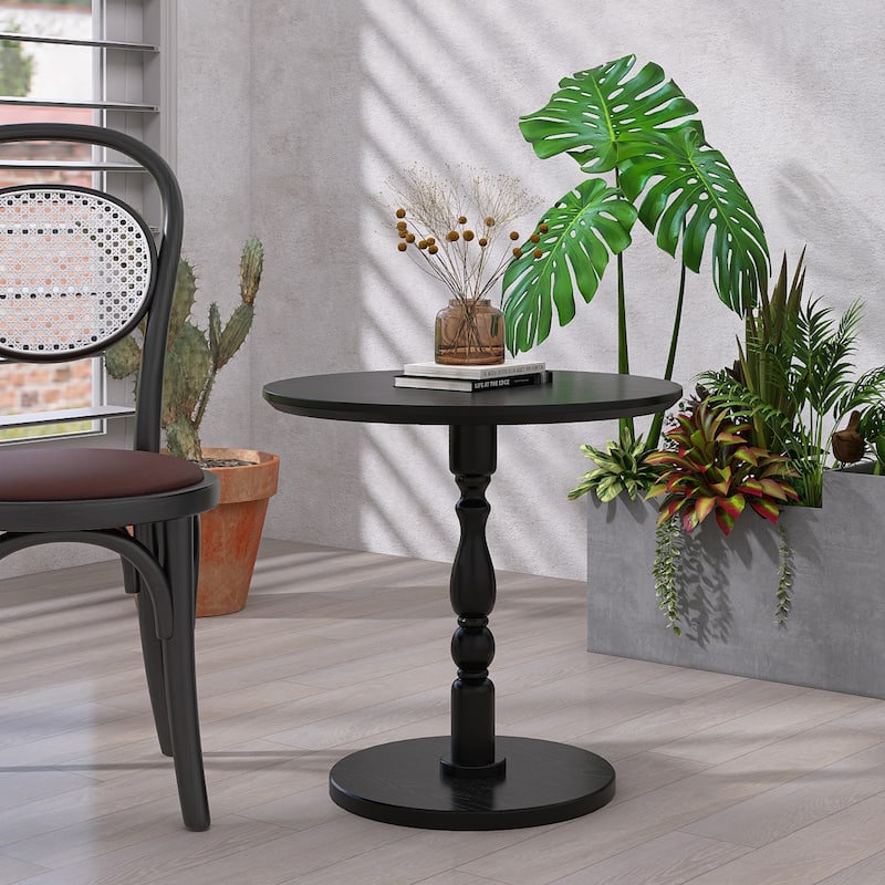 23''Accent Round Table,Round Side Table, Small Table for Small Spaces,Modern Accent Nightstand with Solid Wood Leg