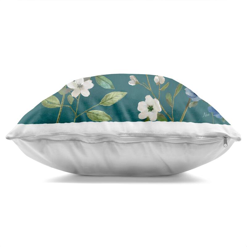 Stupell Bright Garden Blooms on Green Decorative Printed Throw Pillow Design by Nan