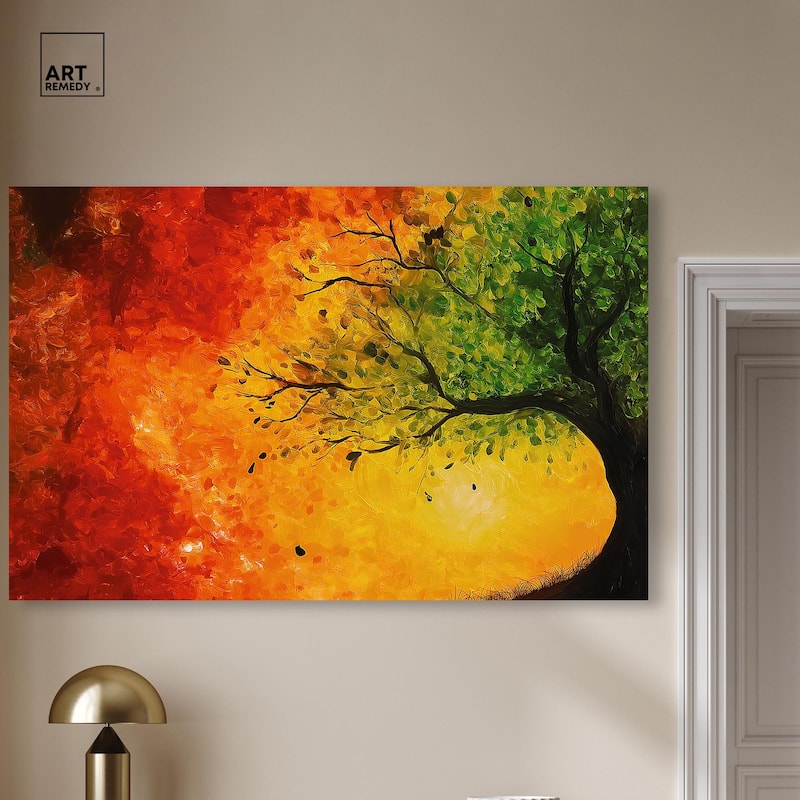Fire and Ice Tree I Canvas by Art Remedy, Gallery Wrapped